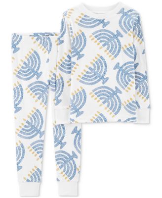 Carter's - Baby Boys and Baby Girls 2-Pc. Menorah-Print Pajama Set