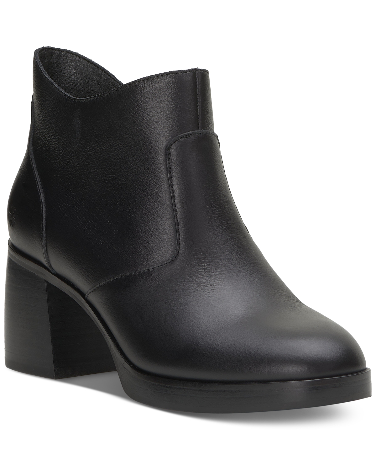 Lucky Brand Women's Quinlee Block-heel Ankle Booties In Black Leather