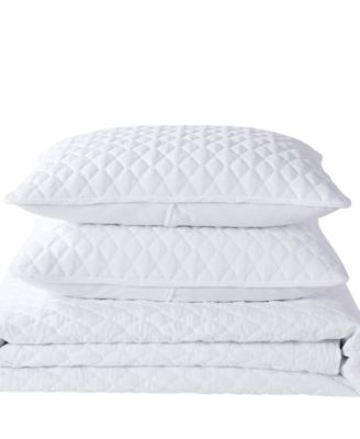 Diamond Stitched 3 Piece Quilt Set, Full/Queen