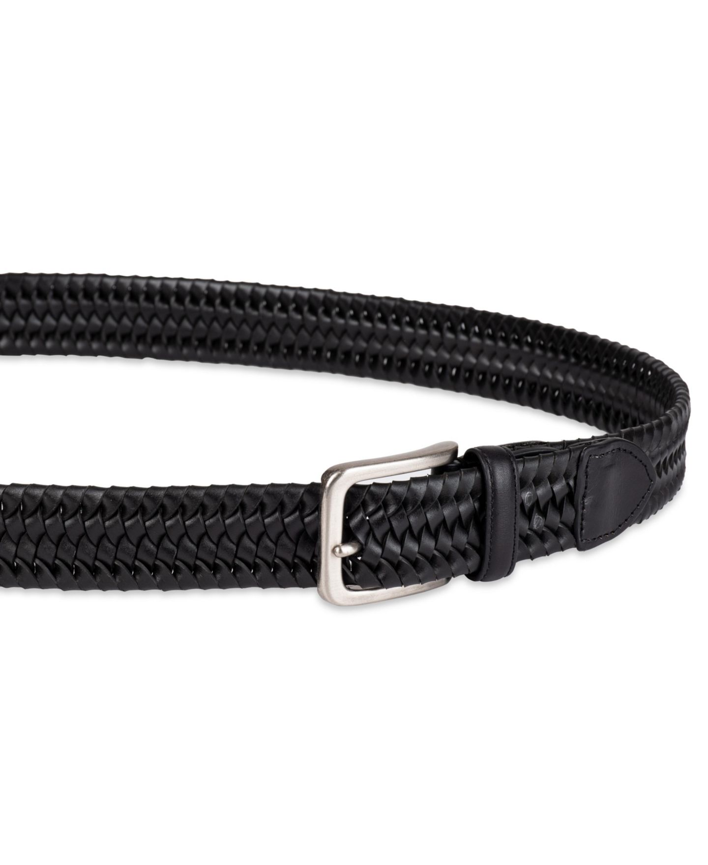 Мужской ремень Tommy Bahama Casual Stretch Braided Leather Belt, цвет: Чёрный — фото 3