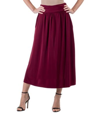 Women's Foldover with Pockets Maxi Skirt