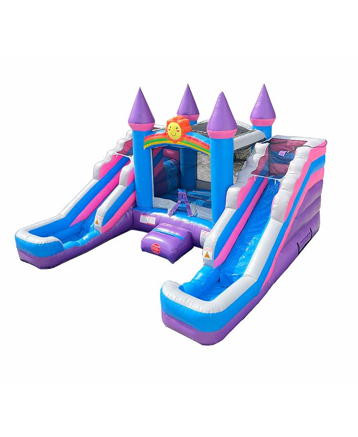 Pogo Bounce House Inflatable Bounce House and Double Slide Combo Unit