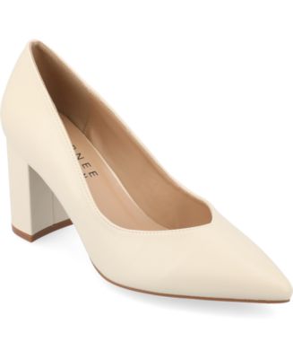 Journee Collection Women's Simonne Block Heel Pointed Toe Pumps - Macy's