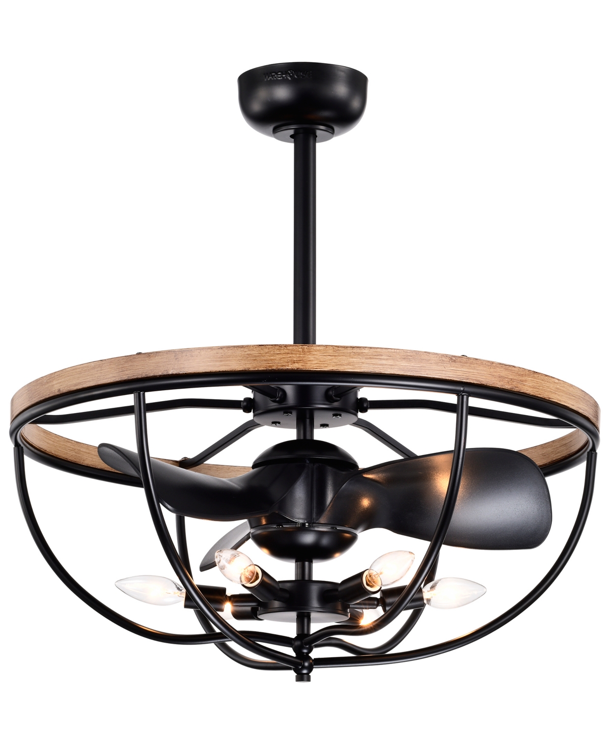 Home Accessories Adeline 26" 6-light Indoor Ceiling Fan With Light Kit And Remote In Matte Black