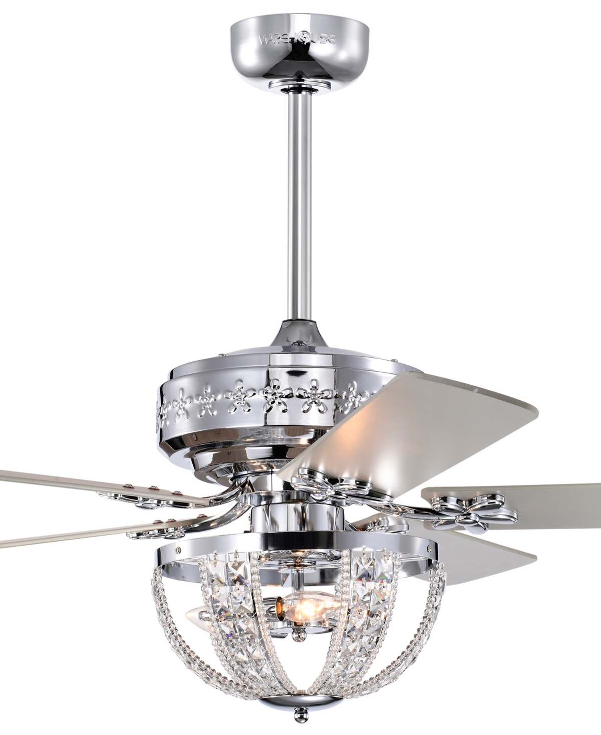 Home Accessories Santana 52" 3-light Indoor Ceiling Fan With Light Kit In Polished Chrome