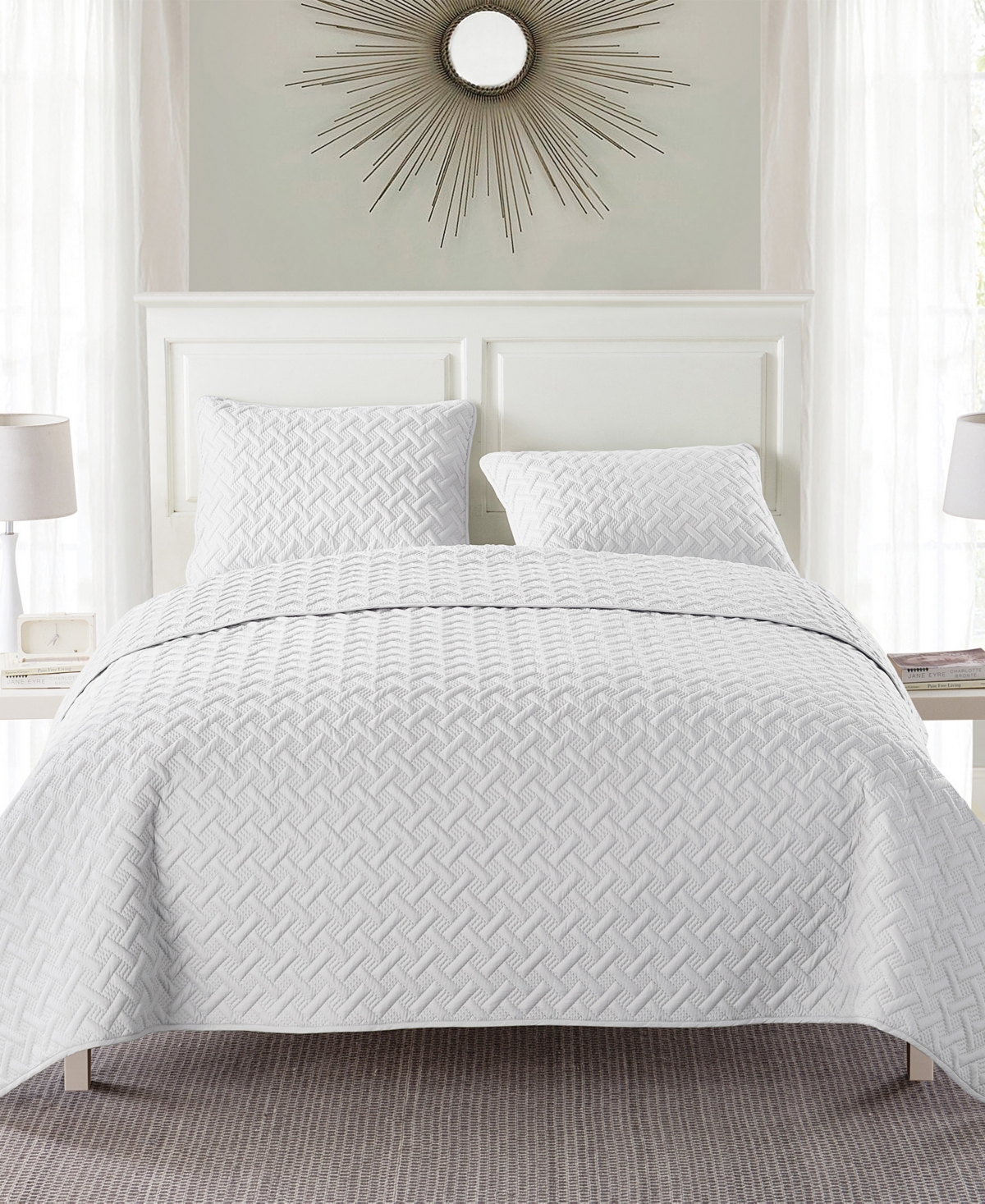 Vcny Home Nina Embossed 2-pc.quilt Set, Twin In White