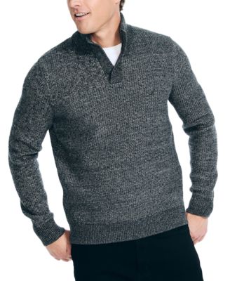 Nautica - Men's Classic-Fit Waffle-Knit Mock Neck Sweater