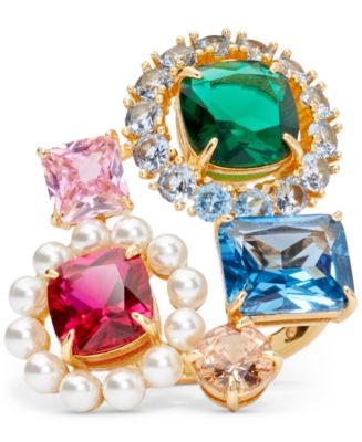 kate spade new york Gold-Tone Victoria Cluster Cocktail Ring - Macy's