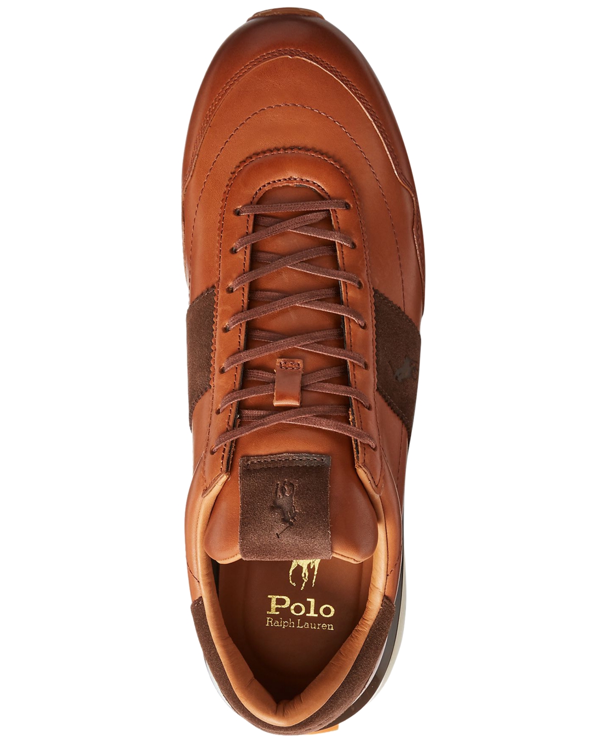 Polo Ralph Lauren Train 89 Leather Sneaker In Tan In Brown | ModeSens