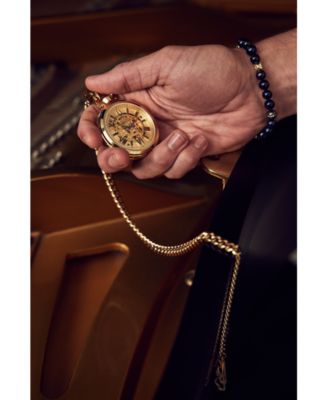 Men's Automatic Classic Sutton Gold-Tone Stainless Steel Chain Pocket Watch 50mm