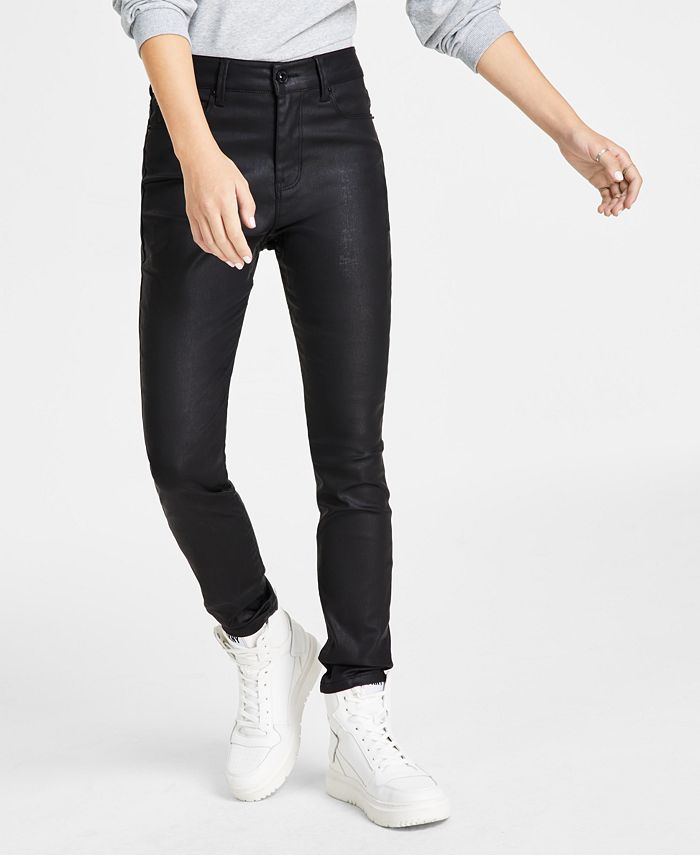 Women's Pocket Coated-Denim Skinny Jeans