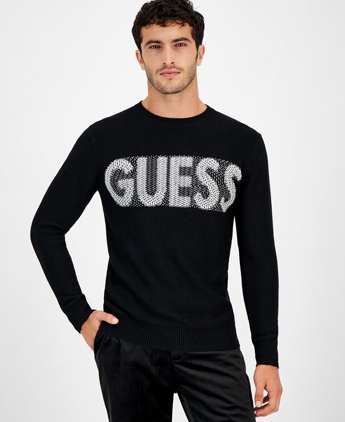 GUESS Men's Amyas Crewneck Long Sleeve Logo Sweater - Macy's