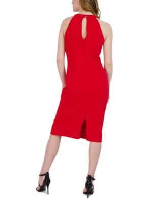 Halter-Neck Sleeveless Sheath Dress