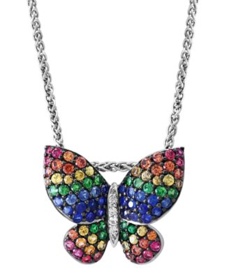 Multi Precious 1-3/4 ct. t.w. Pendant in Sterling Silver