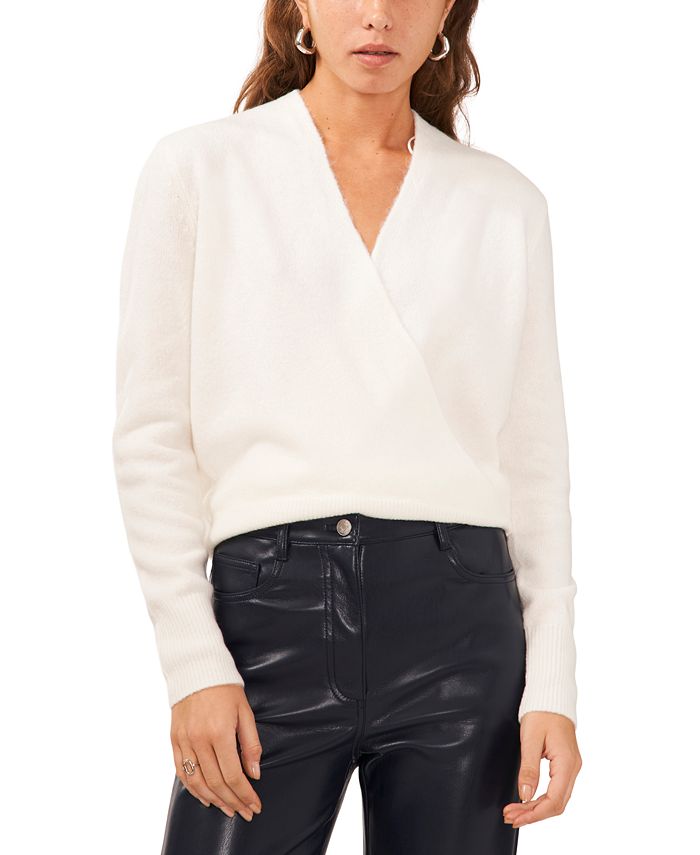 1.STATE Women's Surplice V-Neck Faux-Wrap Sweater - Macy's