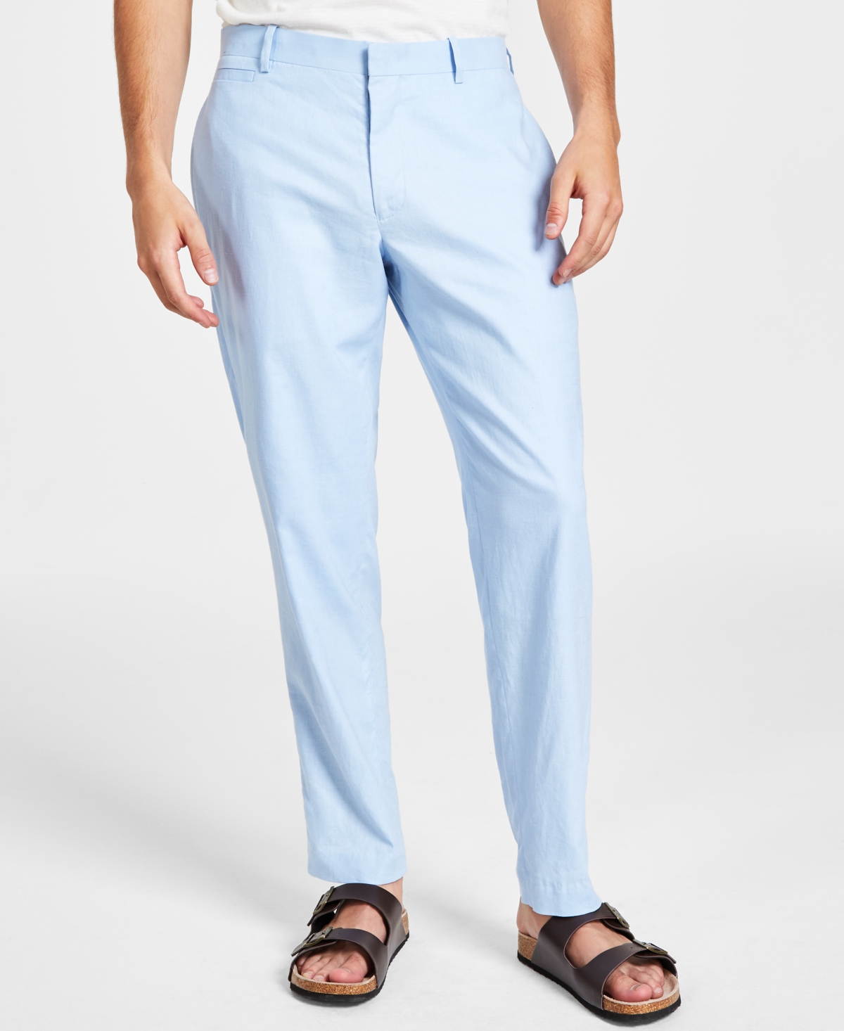 Inc International Concepts Men's Slim-fit Linen Blend Suit Pants, Created For Macy's In Croquis