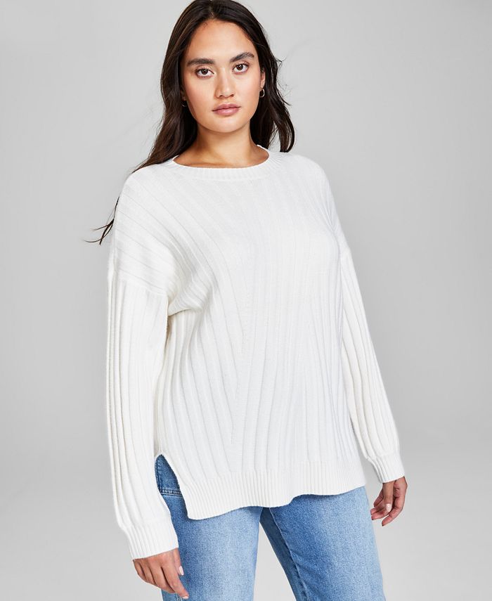 White tunic sweater women's sales