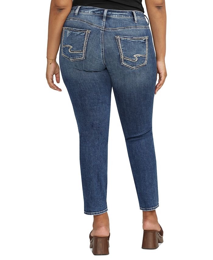 Silver Jeans Co. Britt - Jeans De Pierna Recta De Talle Bajo Y Ajuste Curvo Para Mujer