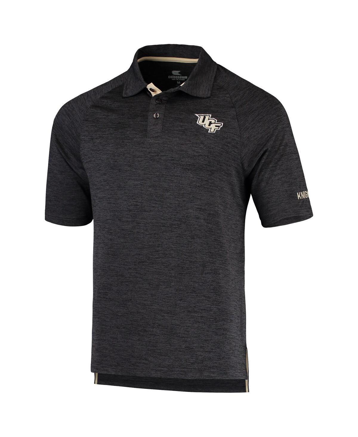 Colosseum Heathered Black Ucf Knights Down Swing Polo In Heather Black