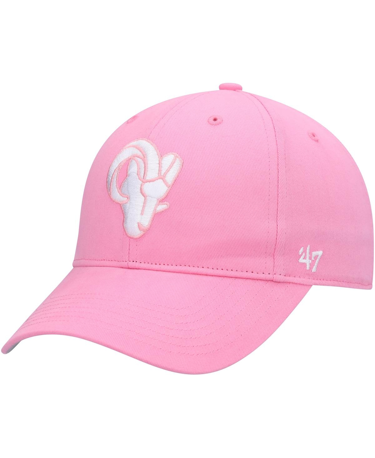 47 Brand Big Girls ' Pink Los Angeles Rams Rose Mvp Adjustable Hat In Pink
