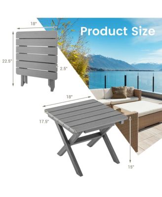 Outdoor Folding Side Table Weather-Resistant HDPE Adirondack Table