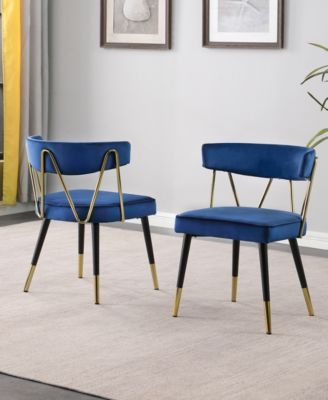 Aireys 31" Velvet with Metal Accents Armless Chair, Set of 2