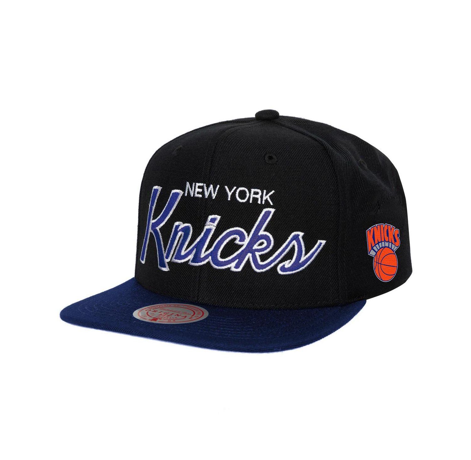 Men's Black New York Knicks Hardwood Classics MVP Team Script 2.0 Snapback Hat