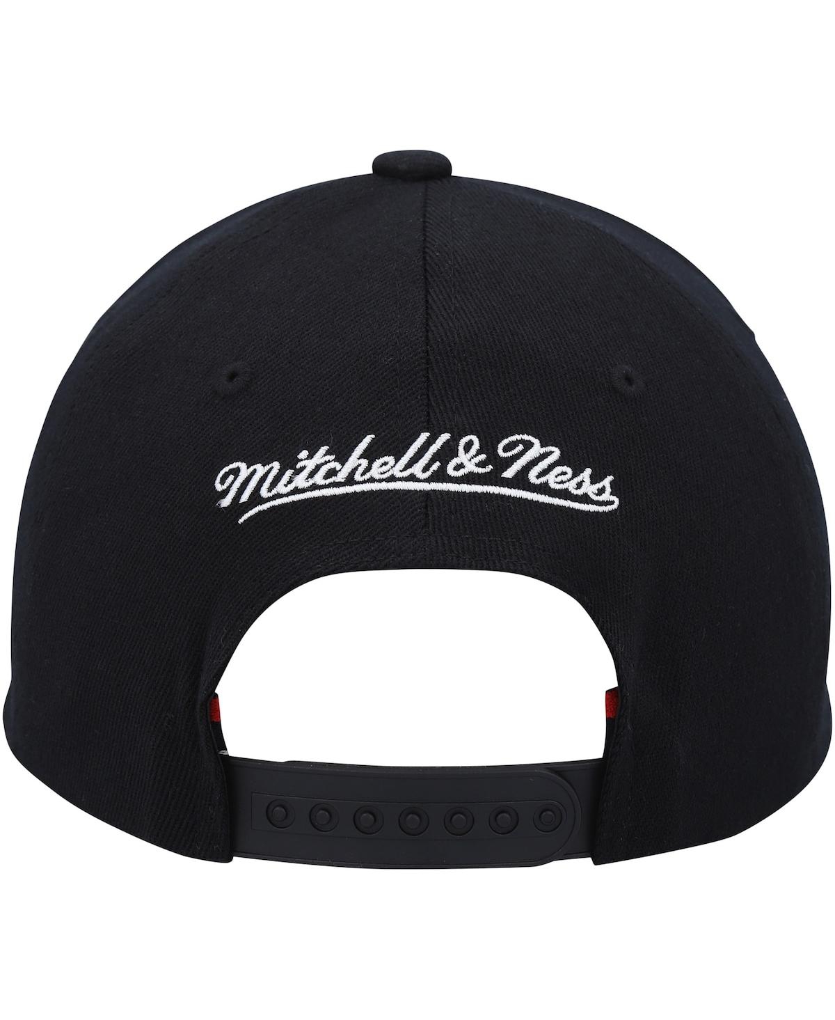 Mitchell & Ness Men's  Black Portland Trail Blazers Hardwood Classics Script 2.0 Snapback Hat In Black