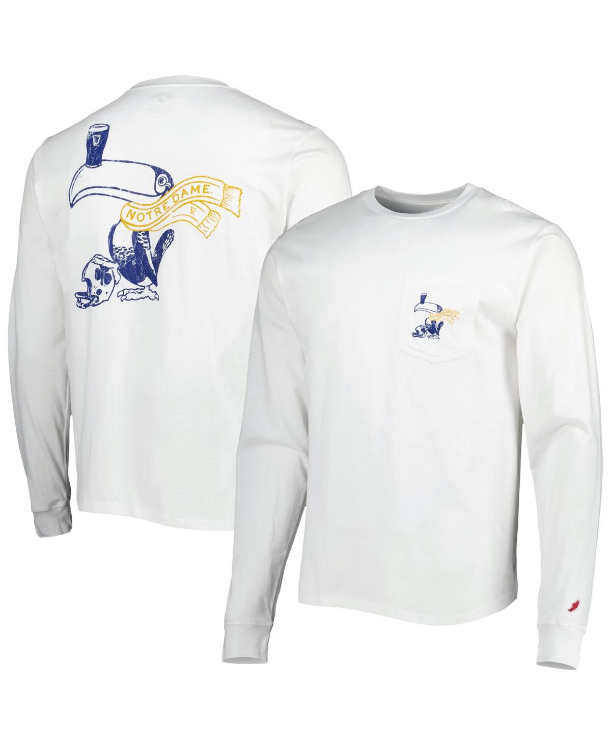 Men's League Collegiate Wear White Notre Dame Fighting Irish Guinness Pocket T-shirt - White