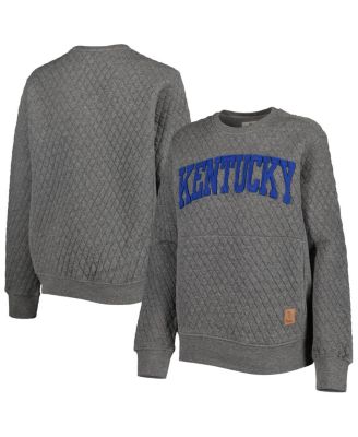 Women's Heather Charcoal Kentucky Wildcats Moose Quilted Pullover Sweatshirt
