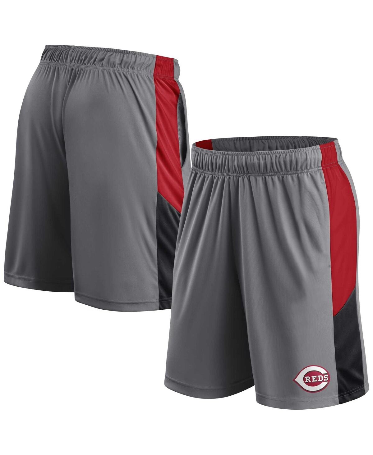 Men's Profile Gray, Red Cincinnati Reds Big and Tall Team Shorts - Gray, Red