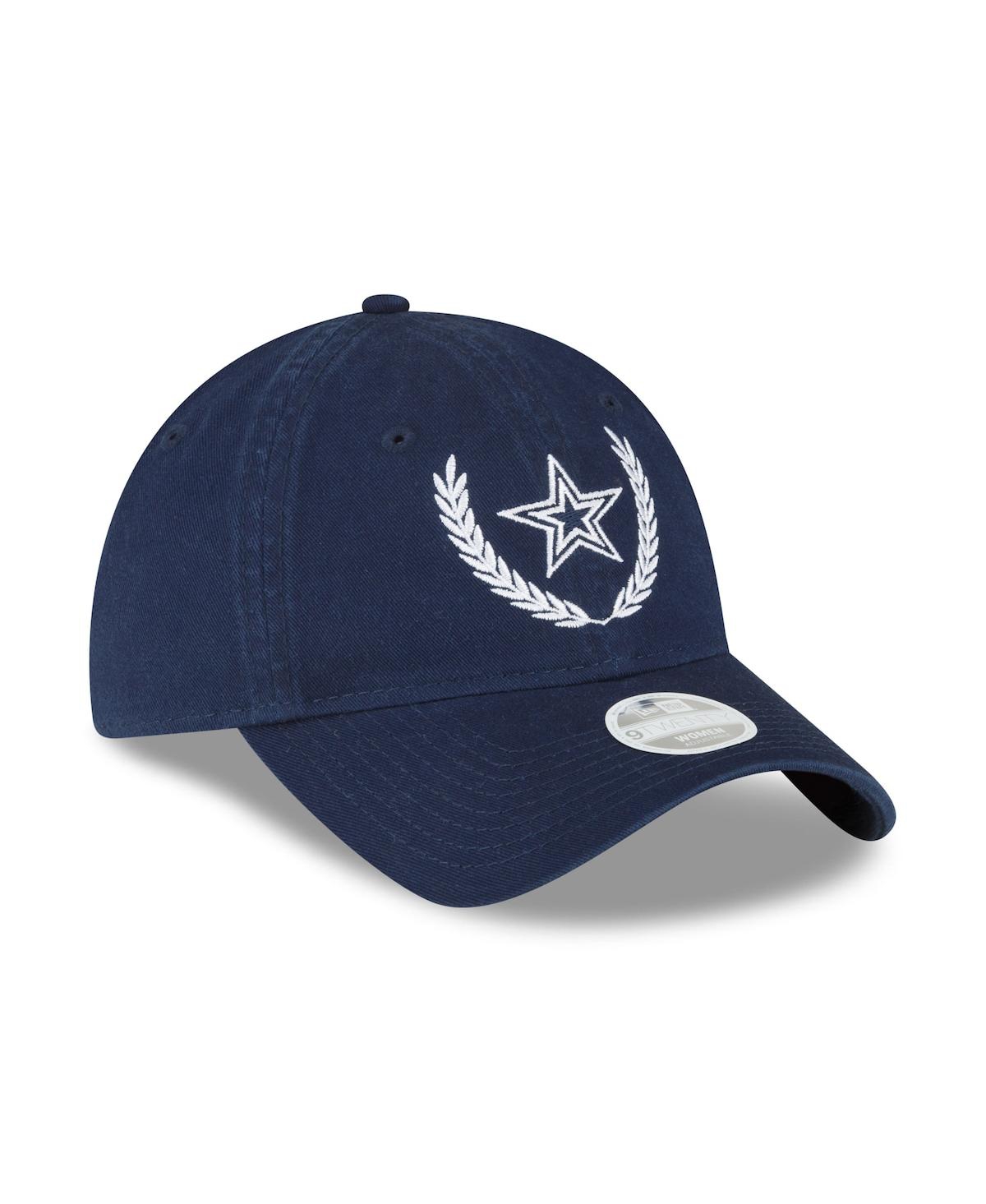 New Era Navy Dallas Cowboys Leaves 9twenty Adjustable Hat In Navy