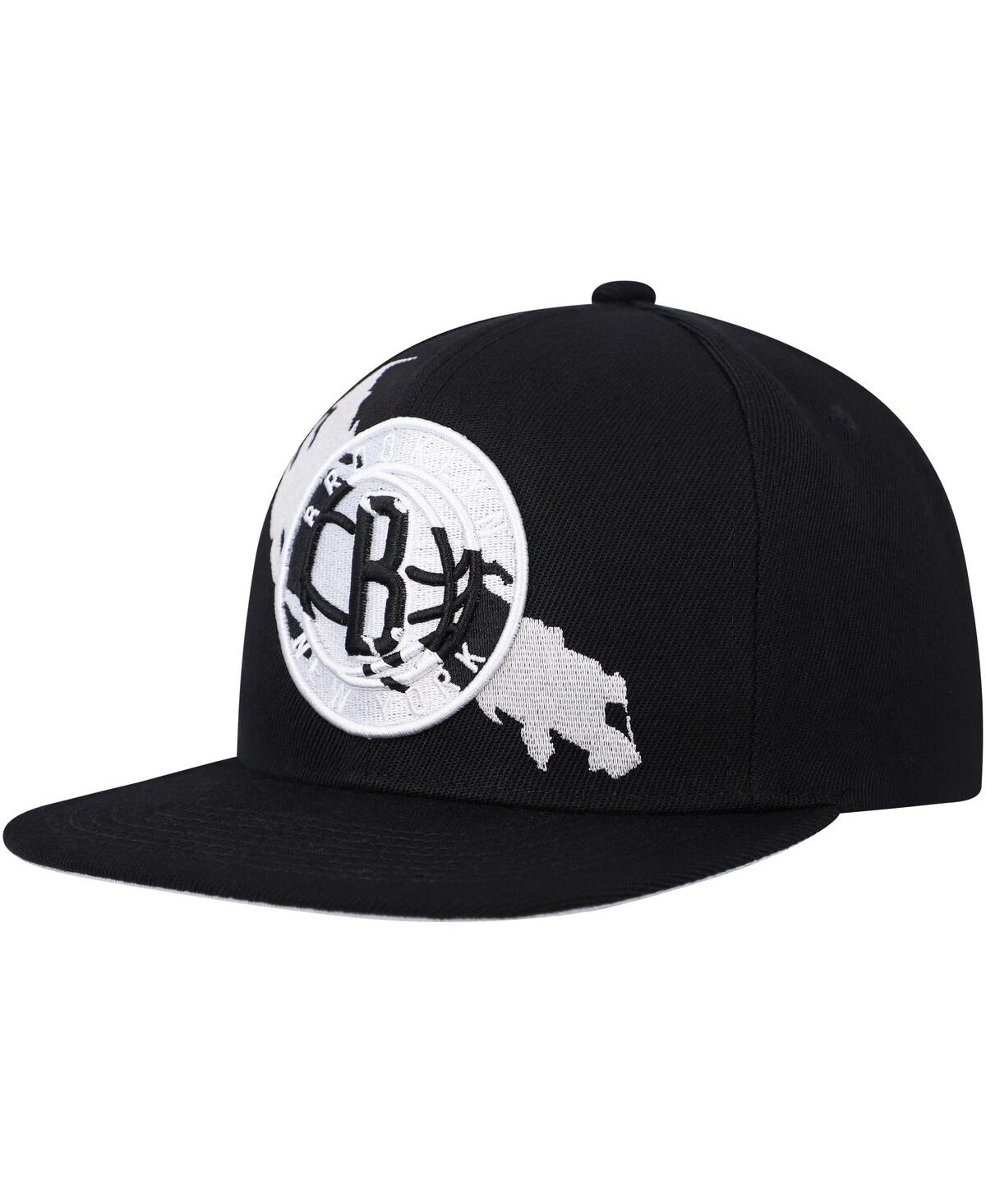 Mitchell & Ness Men's  Black Brooklyn Nets Paint By Numbers Snapback Hat