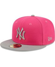 PINK BRIM GRAY PARTLY CLOUDY NEW YORK YANKEES CUSTOM FITTED CAP