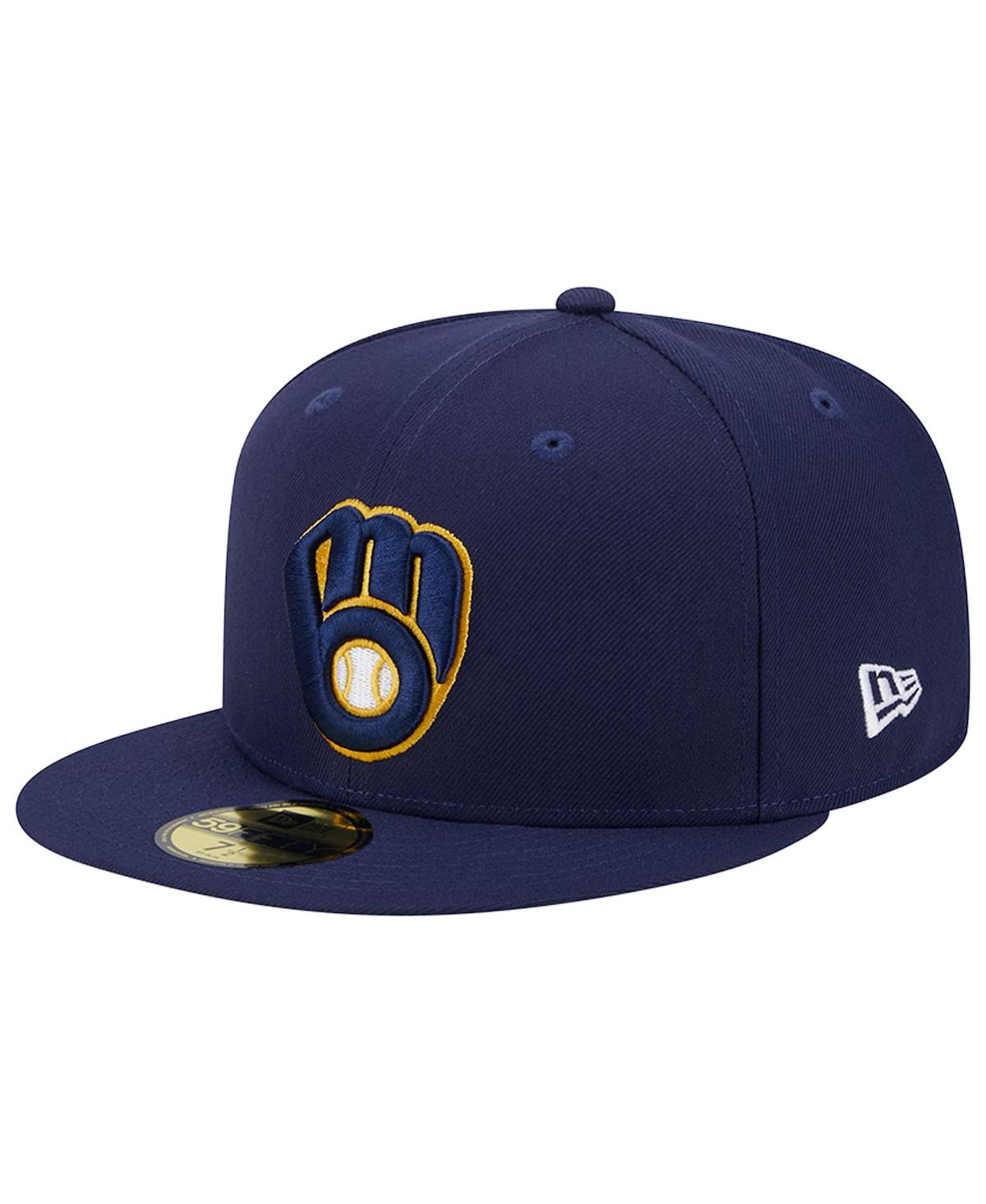 Men's New EraMilwaukee Brewers 50th Anniversary Team Color 59FIFTY Fitted Hat - Navy