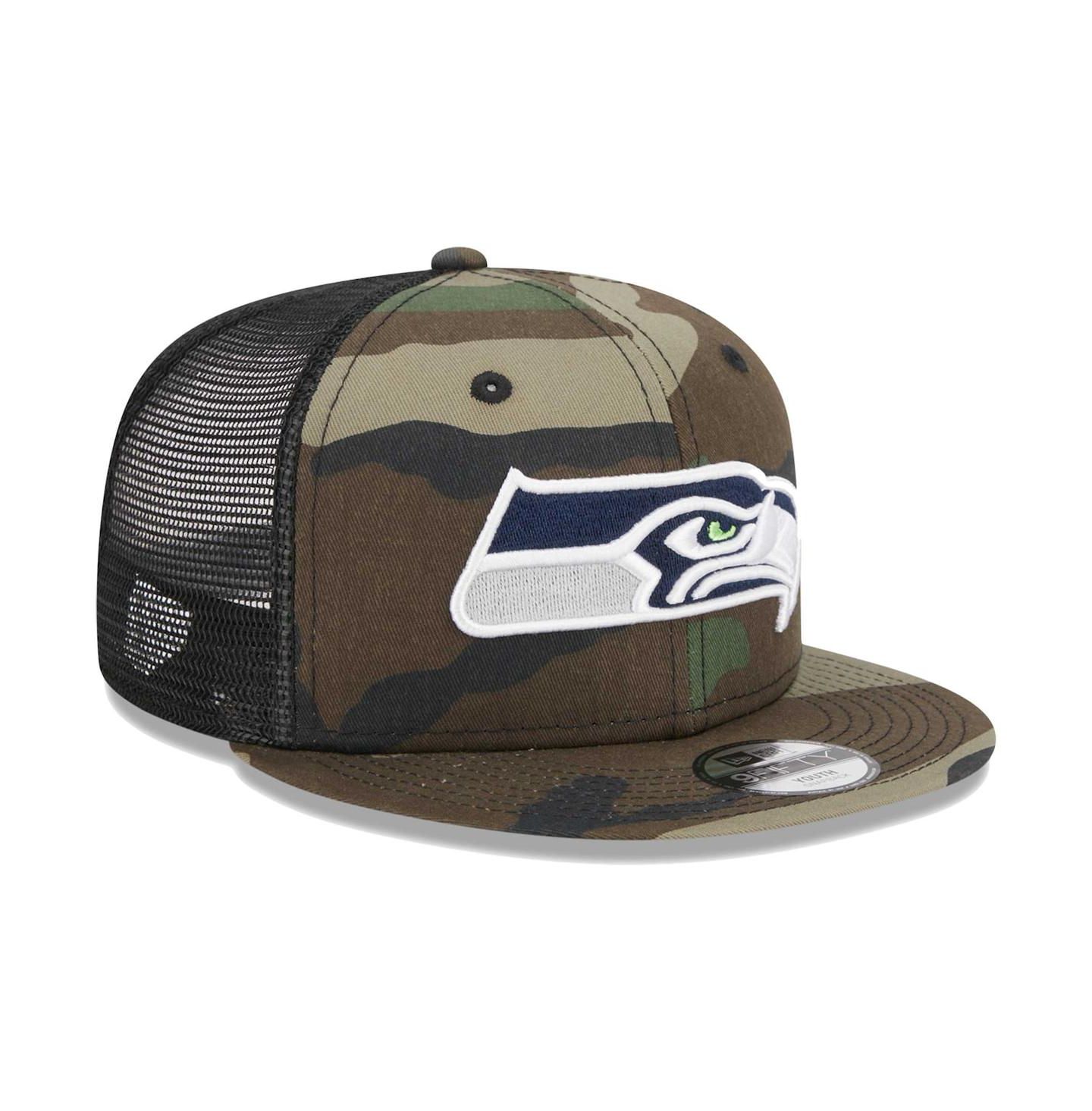 Детская кепка New Era Camo Seattle Seahawks Main Trucker 9FIFTY Snapback Hat — фото 4