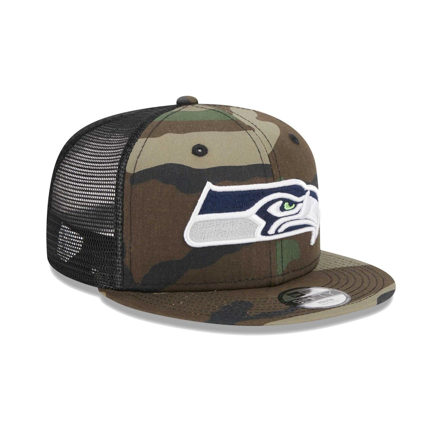 Big Boys and Girls Camo Seattle Seahawks Main Trucker 9FIFTY Snapback Hat