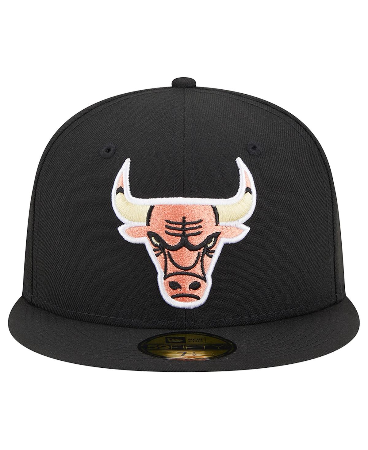Men's New EraChicago Bulls Floral Side 59FIFTY Fitted Hat - Black