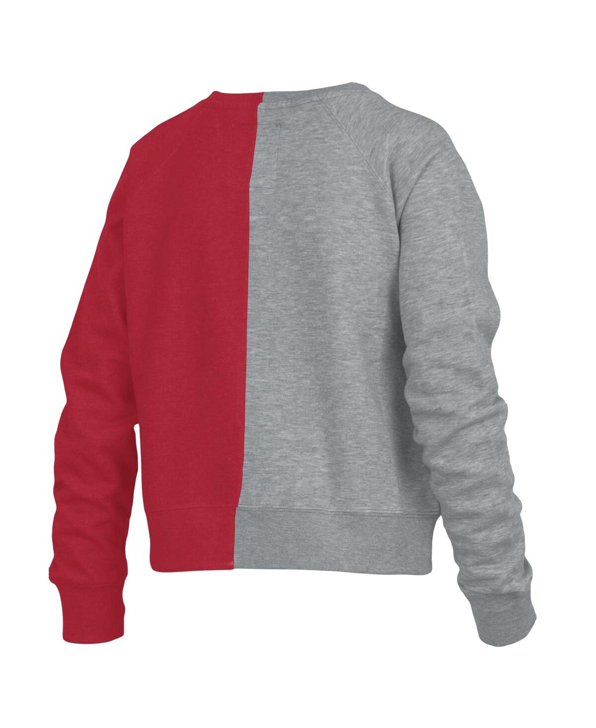 Pressbox Heather Gray Ohio State Buckeyes Half And Half Raglan Pullover Sweatshirt In Heather Gray