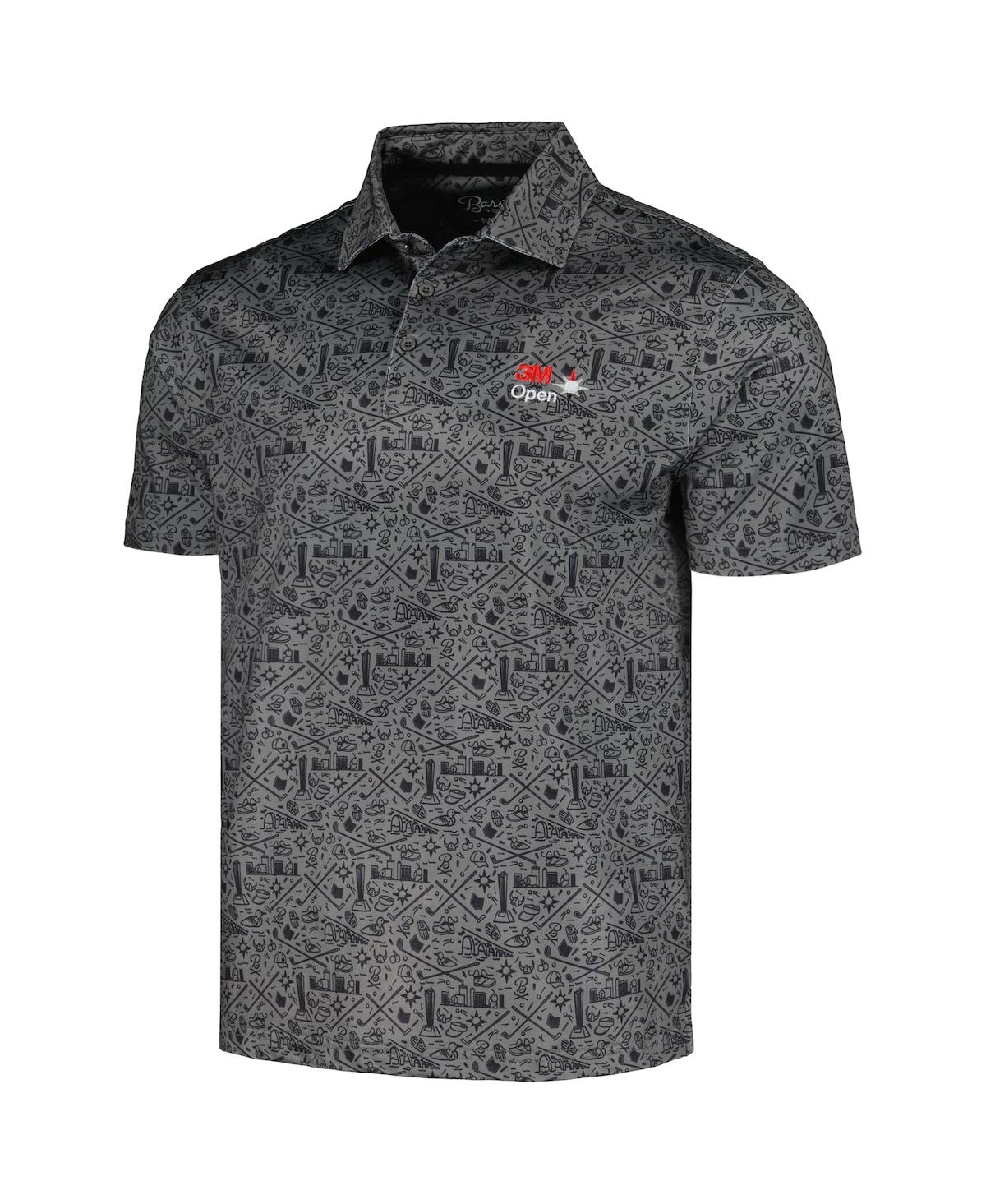 Shop Barstool Golf Men's  Black 3m Open Polo Shirt