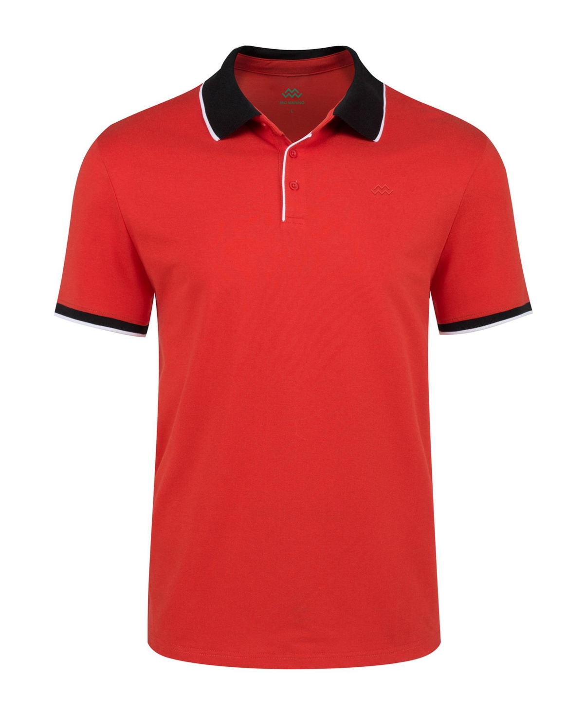 Men's Classic-Fit Cotton-Blend Pique Polo Shirt with Contrast Collar - Red