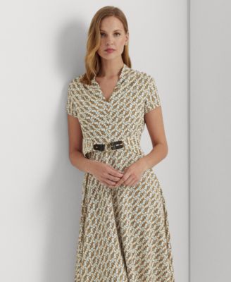 送料関税込【LAUREN RALPH LAUREN】PRINT GEORGETTE DRESS Lauren Ralph Lauren Women's Equestrian-Print Georgette Dress