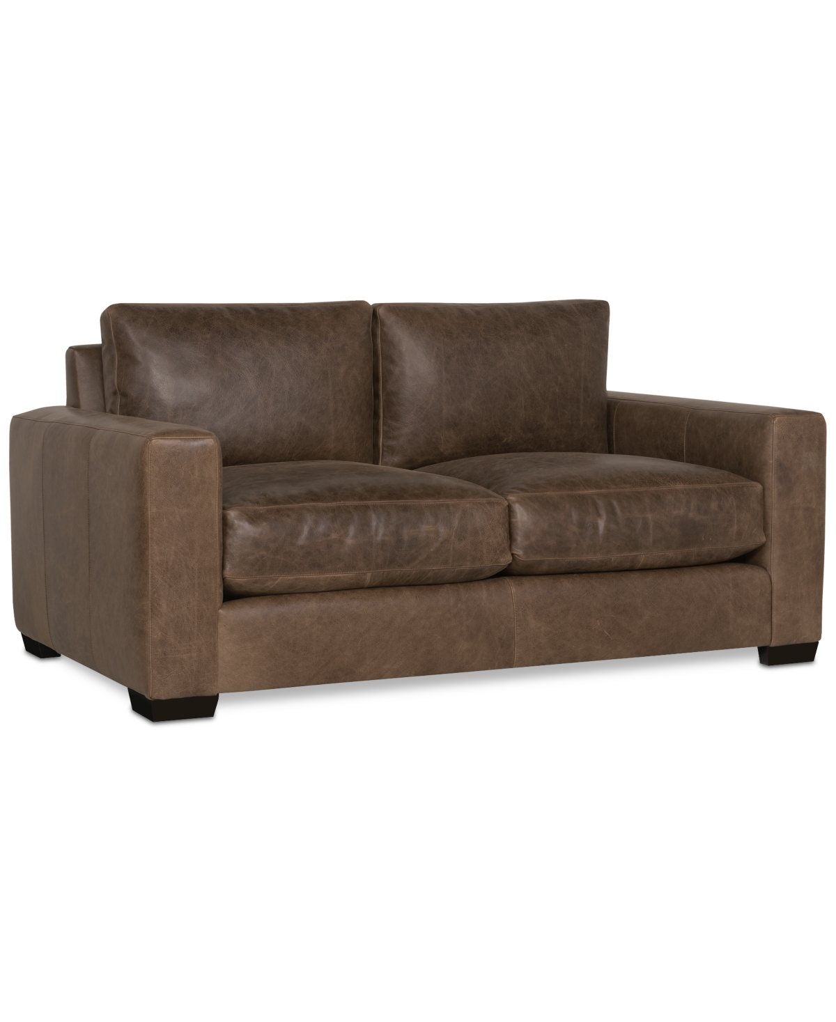 Furniture Dawkins 68.5" Leather Loveseat, Created For Macy's In Stone