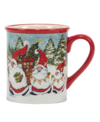 Christmas Gnomes 16 oz Mugs Set of 4, Service for 4