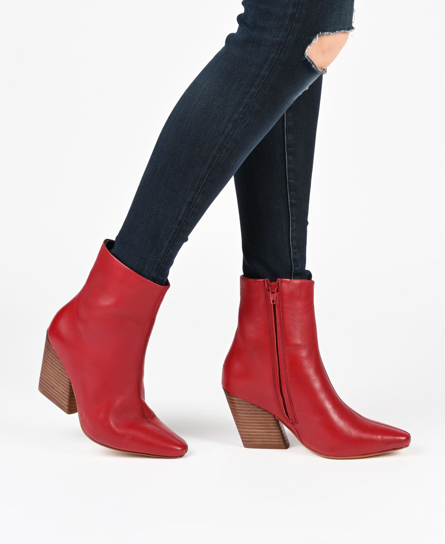 Женские ботинки Journee Signature Hydra Stacked Block Heel, цвет: Рыжевато-коричневый — фото 9