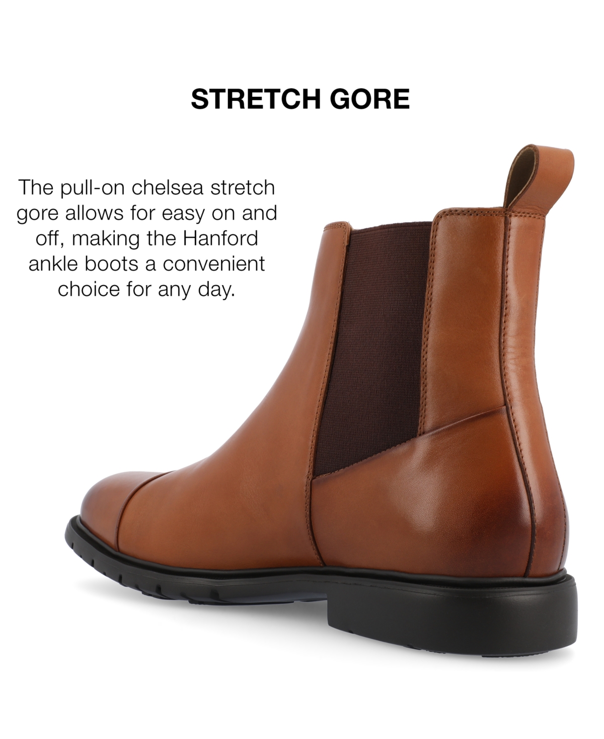 Thomas & Vine Men's Hanford Tru Comfort Foam Plain Toe Chelsea Boots