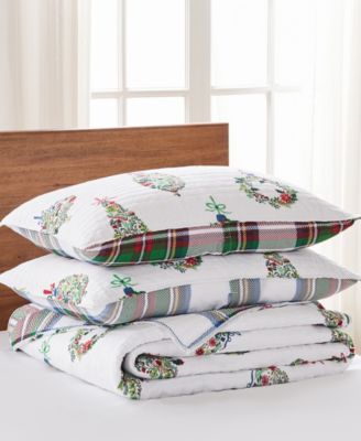 Festive Baubles Reversible 3-Pc. Quilt Set, Full/Queen