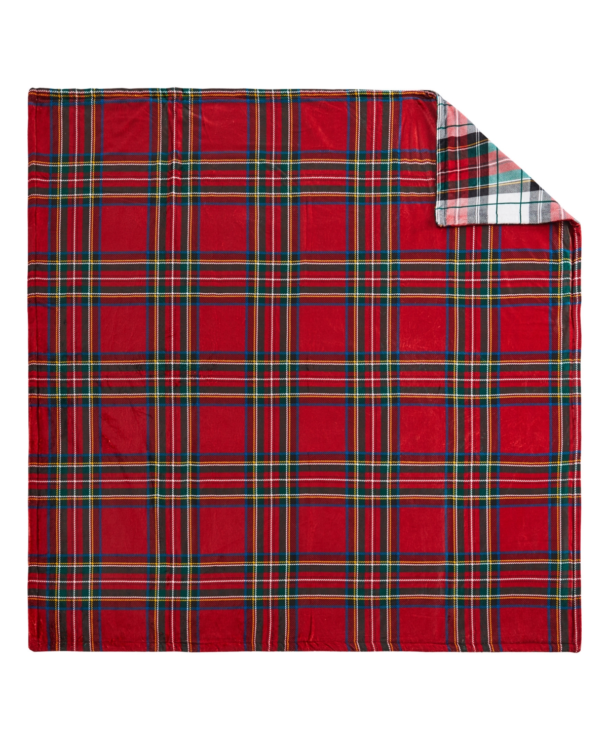 Levtex Spencer Red Plaid Oversized Reversible Throw, 68" X 68" In Multi