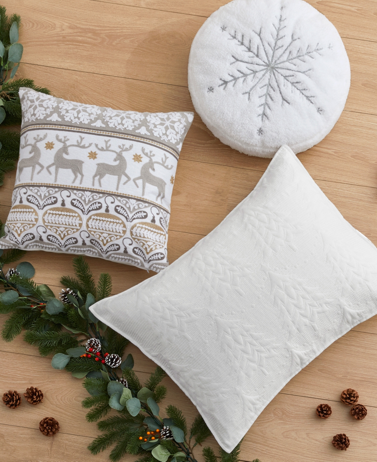 Levtex O Christmas Tree Snowflake Decorative Pillow,