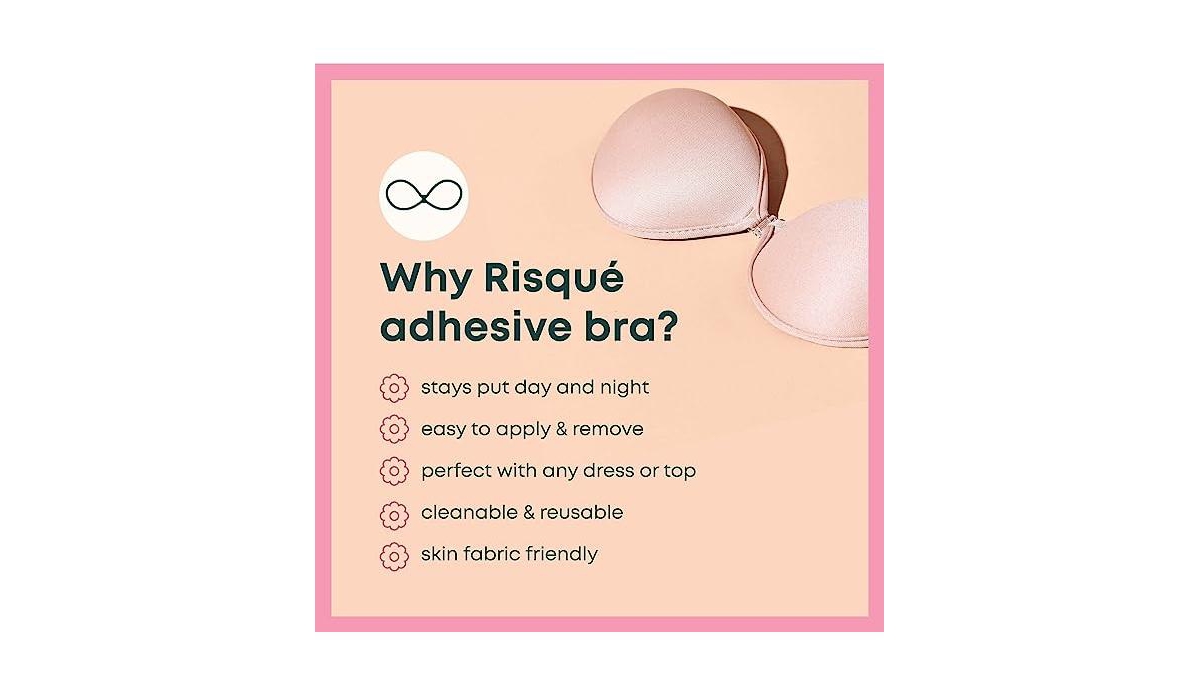 Risque Women's Adhesive Bra B, 1ct -khaki